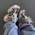 ADIDAS XLG Runner White / Pink / Mint Sneakers aus Leder und Textil