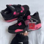 AIR JORDAN RETRO 4" Neon PINK " Premium nubuck tossud