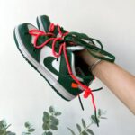 Nike sb DUNK X Off-white Pine Grønn / Orange Snøre På Premium