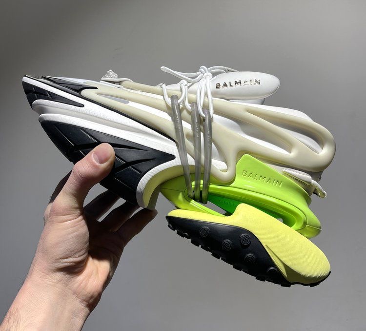 4345458c-8bc1-45b0-bc85-98218eacae3d Кросівки Balmain Unicorn Low-Top Black/White/Green — шкіряно-текстильні — изображение 1