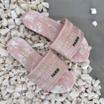 Капці CHRISTIAN DIOR Dway Slide Pink шкіра та текстиль