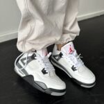 AIR JORDAN retro 4 "CEMENT" čības-āda, stils un komforts