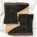 UGG Classic Short Brown Umber — жіночі зимові уггі зі штучним хутром
