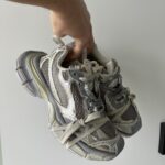 Sneakers In Pelle Beige Dirty 3XL con tessuti per uno stile casual