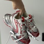 Sneaker 3XL Dirty Red in pelle e tessuto per un abbigliamento quotidiano elegante