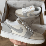 Nike Air Jordan Low Grey Sneakers-Graue Sneakers aus Leder für das tägliche Tragen