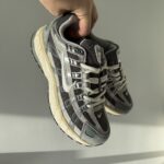 Кросівки P6000 Grey/Green замшеві та шкіряні для повсякдення