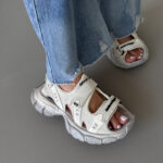 BALENCIAGA 3XL likaiset valkoiset sandaalit ensiluokkaista nahkaa