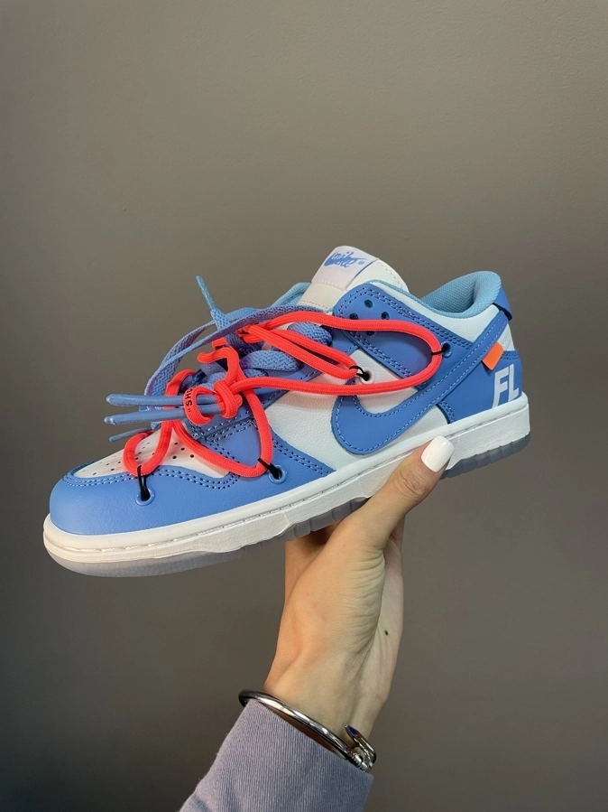a86a8d0e-123a-4139-b4ff-c372c5d5f401 Кеди NIKE SB Dunk x OFF WHITE Blue/Orange Laces – преміум стиль - Зображення 1