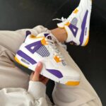 AIR JORDAN RETRO 4 "LAKERS" lenkkarit-nahka tyylikäs urheilu