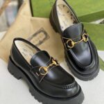 Ādas Gucci Leather Horsebit klaipi-elegants stils No Itālijas