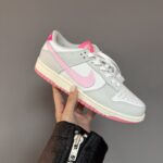 Кеди NIKE SB DUNK Light Grey/Pink — шкіра, преміум якість