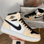 Air Jordan Retro 1 musta Beige miesten nahka lenkkarit