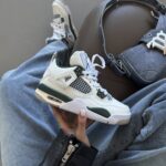 Premium AIR JORDAN RETRO 4 OKSYDERT GRØNN Lær Sneakers