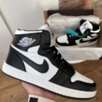 Air Jordan Retro 1 Black White tossud ehtsast nahast