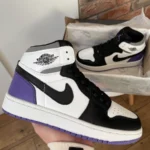 Air Jordan Retro 1 musta / violetti valkoinen lenkkarit-nahka miesten juoksukengät