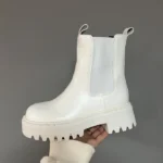 Чоботи LEATHER TRACTOR WHITE — жіночі шкіряні зимові черевики